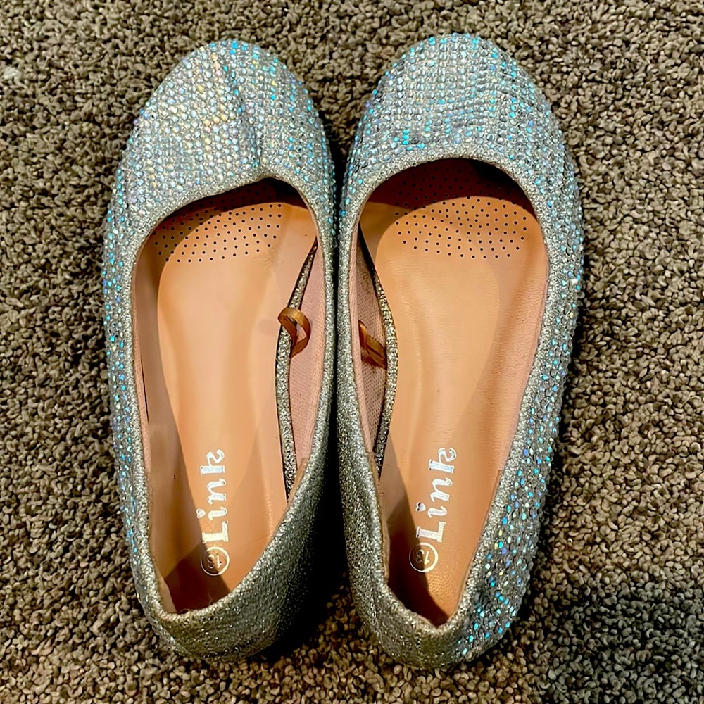 Girls bling rhinestone flats size 13